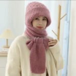 Winter Protection Windproof Cap with Scarf (pink)
